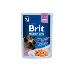 Brit Premium Aliment Humide Chat Delicate Fillets in Gravy with Salmon for Sterilised 85 g