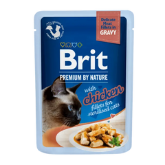 Brit Premium Aliment Humide Chat Delicate Fillets in Gravy with Chicken for Sterilised 85 g