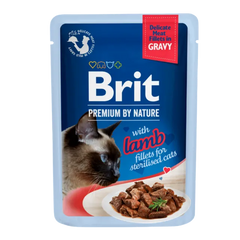Brit Premium Aliment Humide Chat Delicate Fillets in Gravy with Lamb for Sterilised 85 g