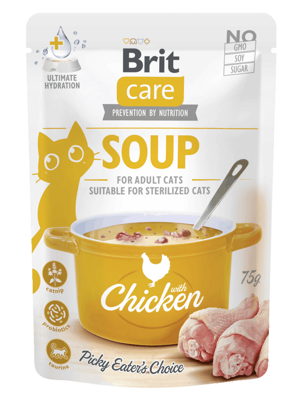 Brit Care Aliment Humide Chat Soupe au poulet pour chats 75 g