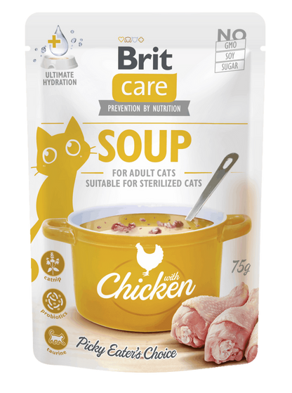 Brit Care Aliment Humide Chat Soupe au poulet pour chats 75 g