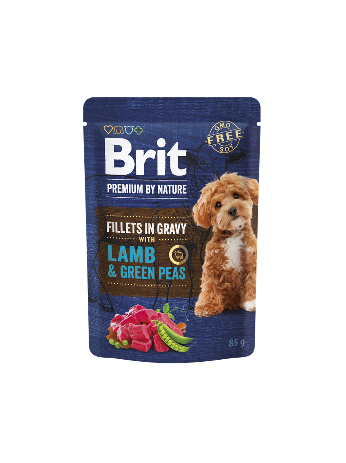 Brit Premium by Nature Dog Aliment Humide Chien Fillets in Gravy with Lamb & Green Peas 85 G