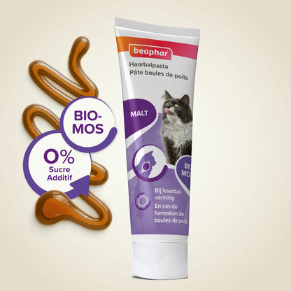 Pâte anti-boules de poils, au malt Supplément pour Chat 100g