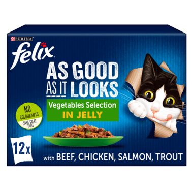 FELIX® Selection of vegetables in jelly wet food for cats (85gx12pcs) 