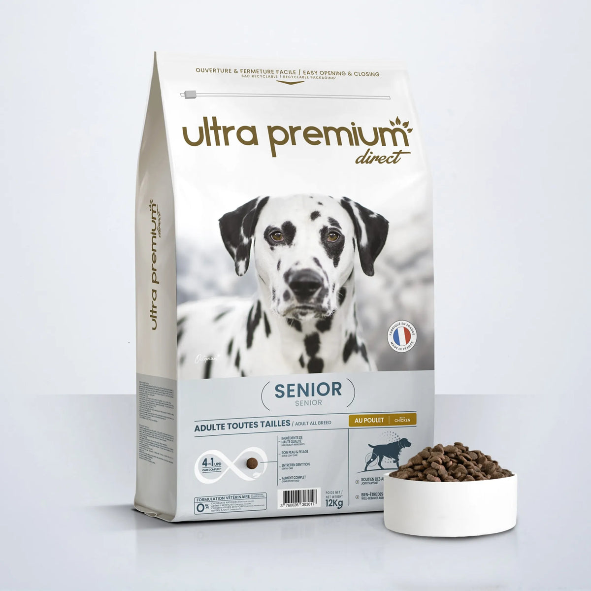 Ultra Premium Direct Croquettes pour Chien Senior +7ans de toutes tailles - Care 12 Kg