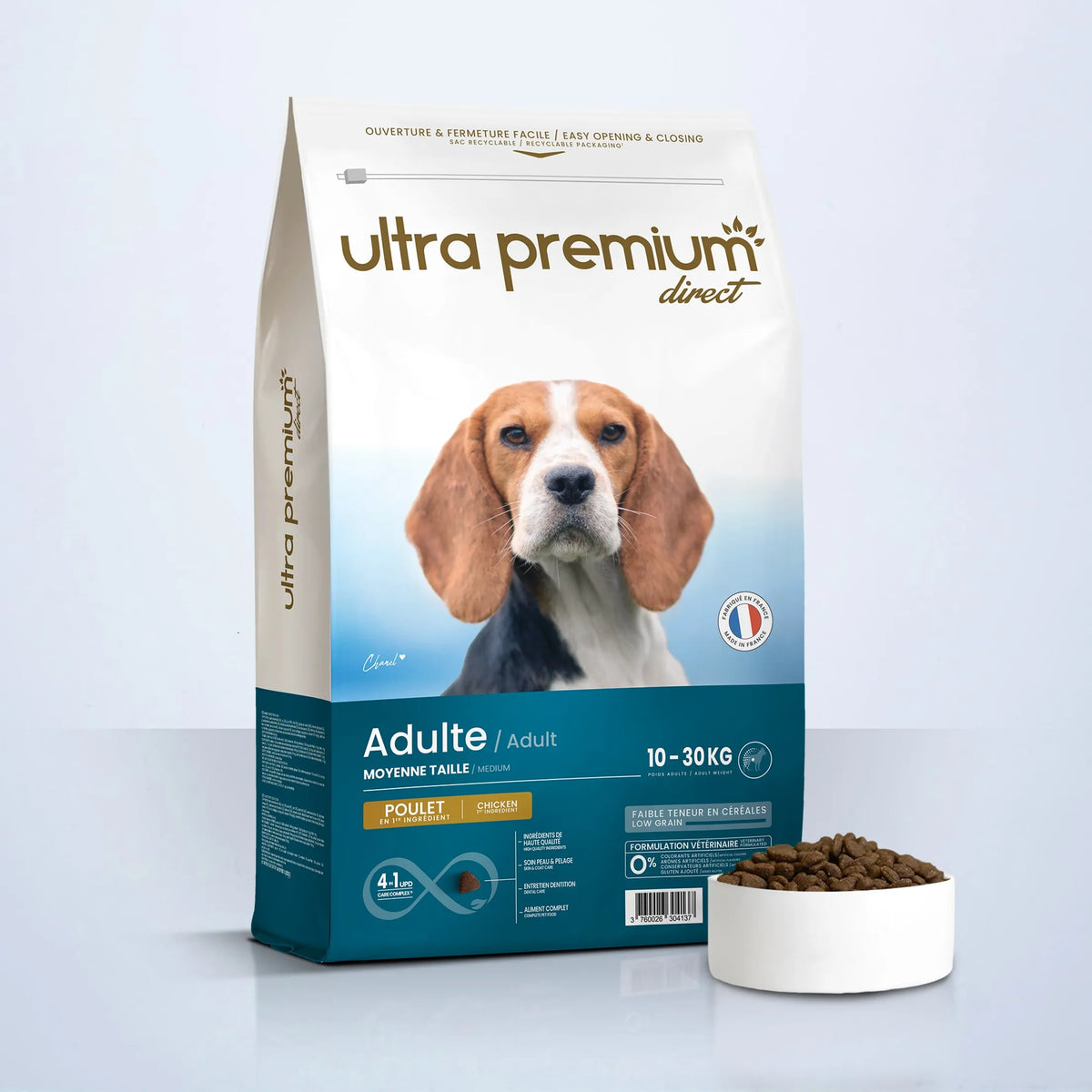 Ultra Premium Direct Croquettes Super Premium pour Chien Adulte de Taille Moyenne (de 10 à 30 Kg) 12 Kg