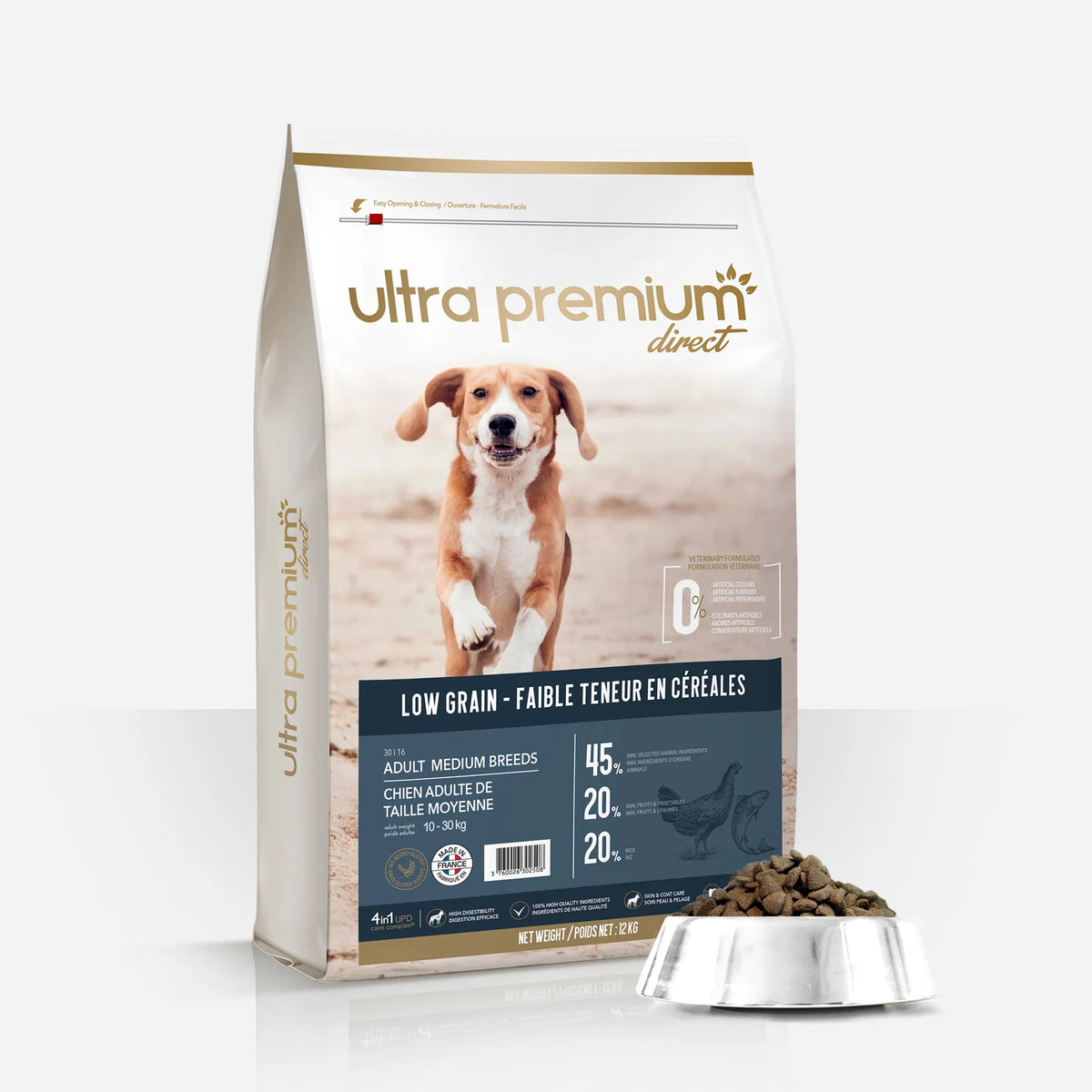 Ultra Premium Direct Croquettes Super Premium pour Chien de Taille Moyenne (de 10 à 30 Kg) 12 Kg