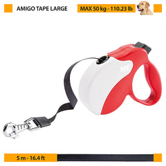 Laisse Retractable AMIGO TAPE Rouge L