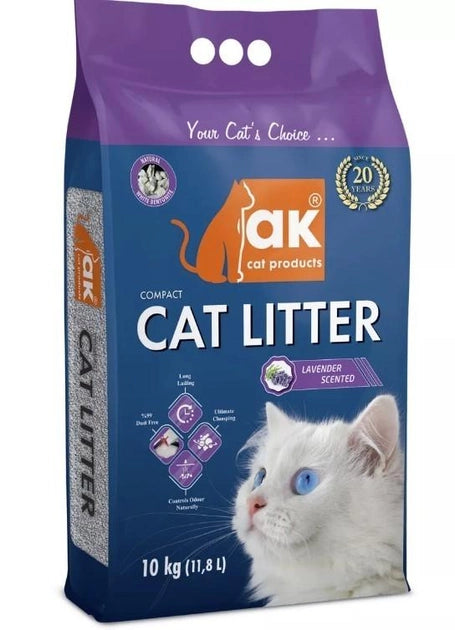 AK Clumping Fine Grain Litter Scented With Lavender 10 KG