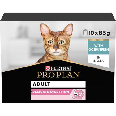 Pro Plan Aliment Humide Chat délicate, poisson d’océan en sauce (85Gx10)