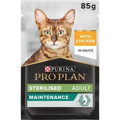 Pro Plan Aliment Humide Chat adultes stérilisés, poulet en sauce (85Gx10)