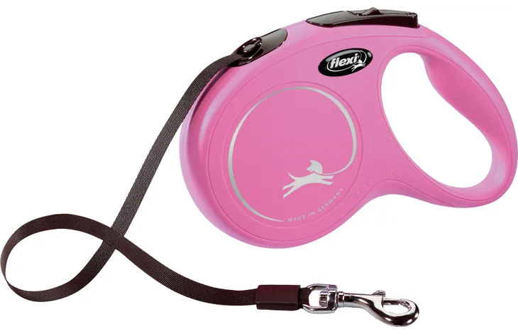 Flexi Laisse rétractable à enrouleur Classic Sangle Rose