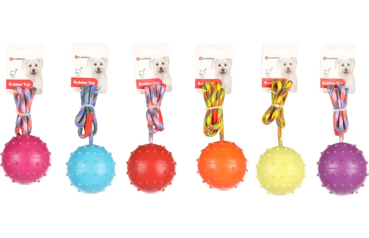 Jouet Pour Chien Rula Corde à tirer avec balle Plusieurs couleurs