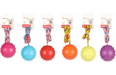 Jouet Pour Chien Rula Corde à tirer avec balle Plusieurs couleurs