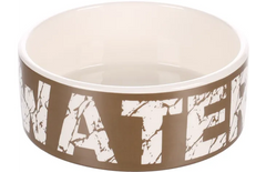Gamelle en céramique Kyra Rond Taupe & Blanc 280 ML