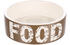 Gamelle en céramique Kyra Rond Taupe & Blanc 280 ML