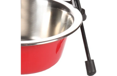 Gamelle pour la nourriture et l'eau Duo dinner support Arjun Rouge & Argent & Noir 220 ML