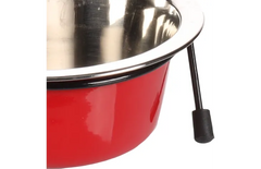 Gamelle pour la nourriture et l'eau Duo dinner support Arjun Rouge & Argent & Noir 380 ML