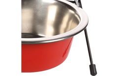 Gamelle pour la nourriture et l'eau Duo dinner support Arjun Rouge & Argent & Noir 800 ML