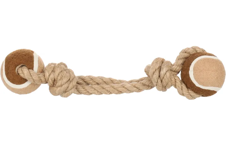 Flamingo Jouet pour Chien Kush Cordon Duo tennis avec 2 noeuds Brun