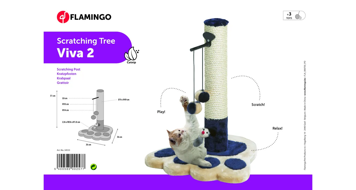 VIVA 2 CAT TREE BEIGE &amp;amp; BLUE &amp;amp; CREAM