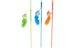 Flamingo Jouet pour Chat Wopke Canne à pêche avec souris Plusieurs couleurs