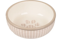 Flamingo Gamelle pour la nourriture et l'eau Mylo Rond Beige & Blanc 360 ML