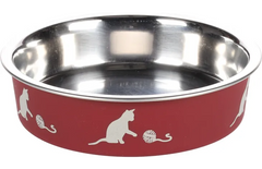 Gamelle pour la nourriture et l'eau Dena Rond Bordeaux & Argent 180 ML