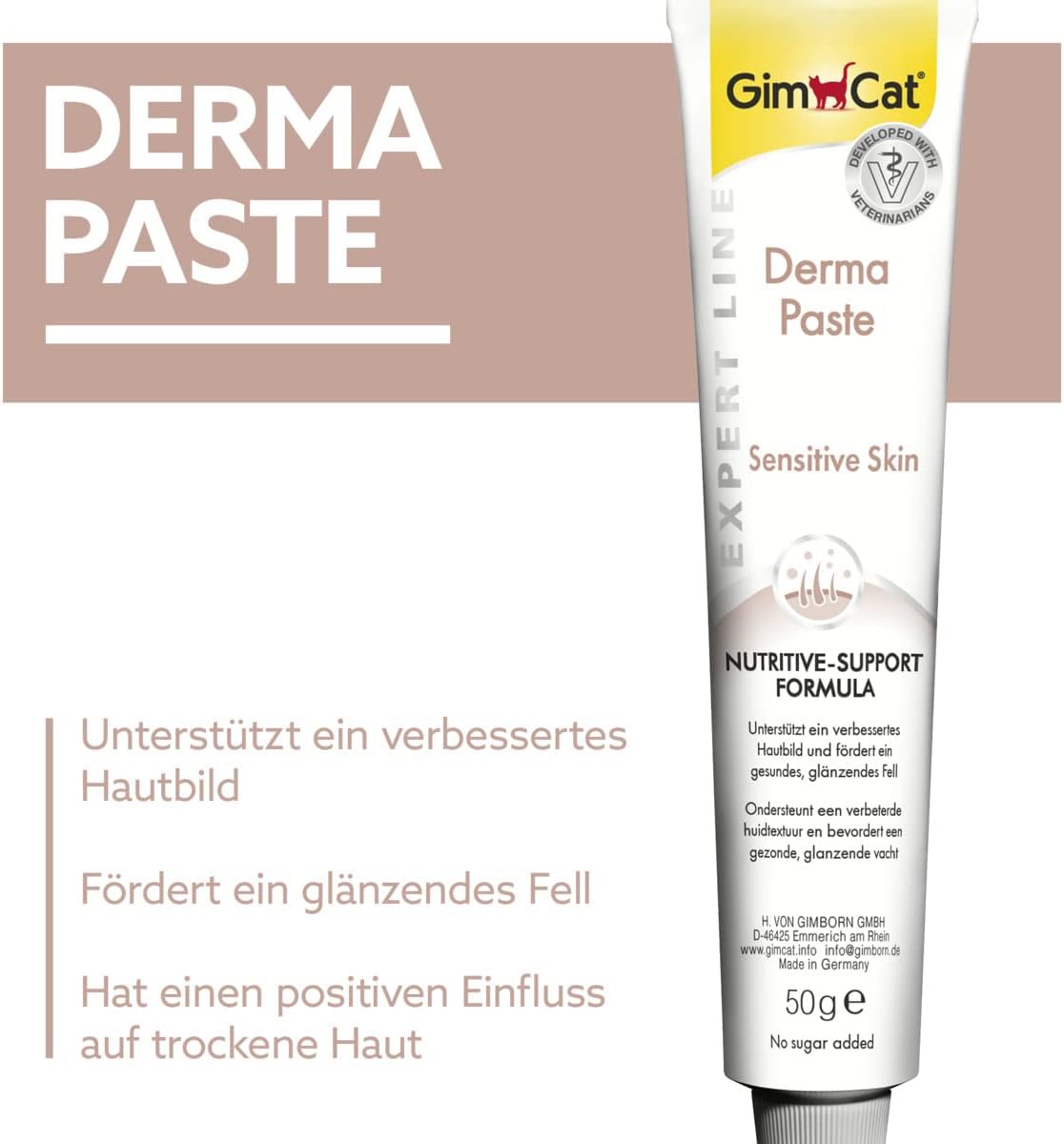 GimCat Derma - Sensitive Skin - Pâte pour chat 50g