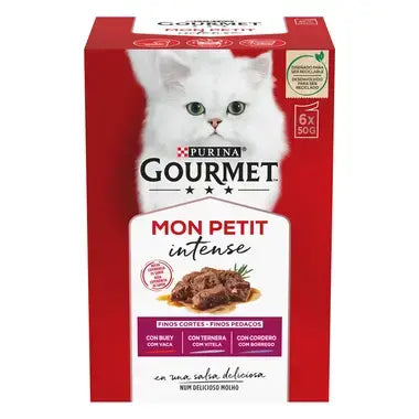 PURINA® GOURMET® MON PETIT ALIMENT HUMIDE CHAT Sélection de viandes (BŒUF, VEAU ET AGNEAU) 6x50G