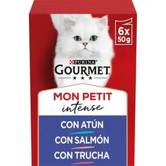 PURINA® GOURMET® MON PETIT ALIMENT HUMIDE CHAT Sélection de poissons (THON, SAUMON ET TRUITE) 6x50G
