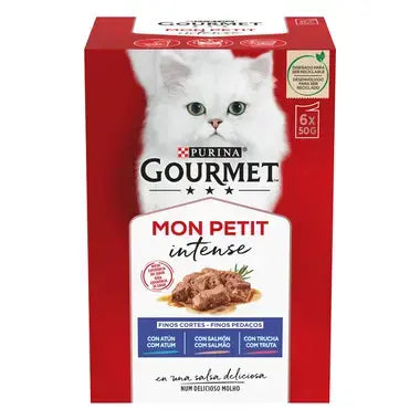 PURINA® GOURMET® MON PETIT ALIMENT HUMIDE CHAT Sélection de poissons (THON, SAUMON ET TRUITE) 6x50G