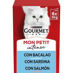 PURINA® GOURMET® MON PETIT ALIMENT HUMIDE CHAT Sélection de poissons (SARDINES, SAUMON, CABILLAUD) 6x50G