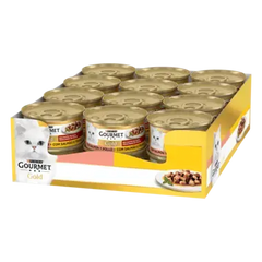 PURINA® GOURMET® GOLD ALIMENT HUMIDE CHAT BOUCHÉES DANS LA SAUCE SAUMON ET POULET 85 G