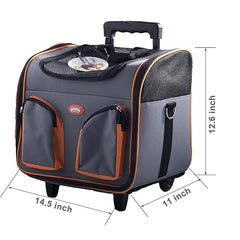 Pawise Sac de transport pour animaux avec roues 37x27x33cm