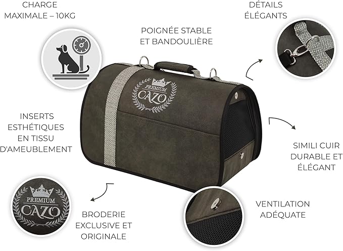 Sac, Caisse de Transport pour Chien au Chat CAZO Premium - 50x27x26cm