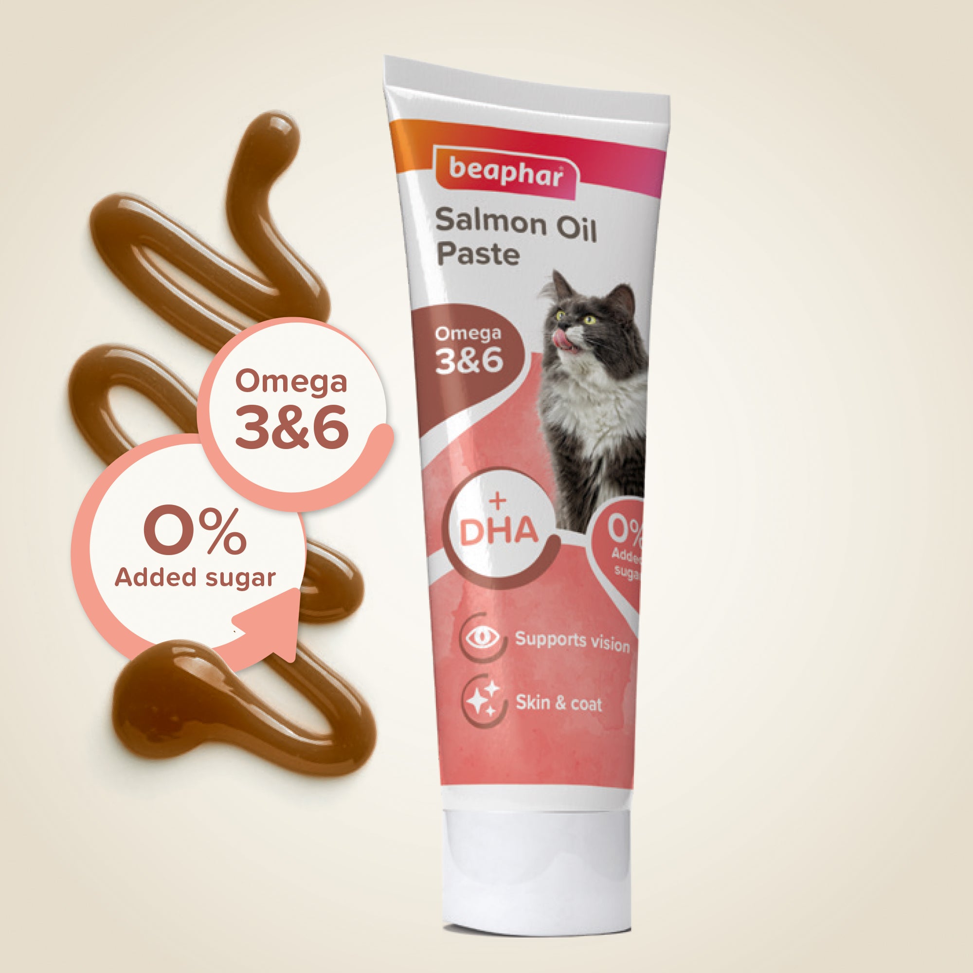 Pâte au saumon Supplément pour Chat spécial beauté du pelage 100 g