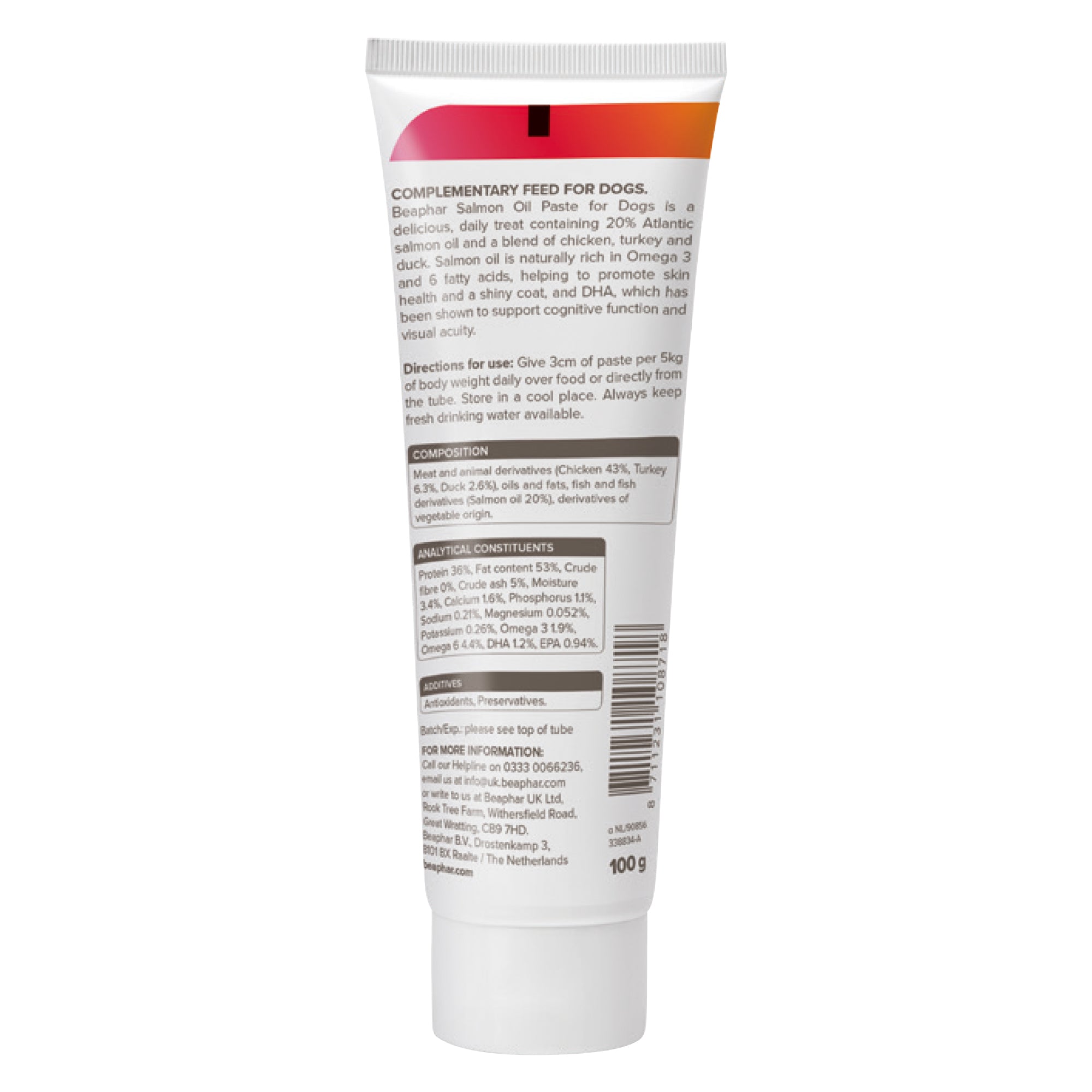 Pâte au saumon Supplément pour Chat spécial beauté du pelage 100 g