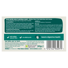 Webbox Chew-It Gut Health Bar Chicken Dog Treat 30g