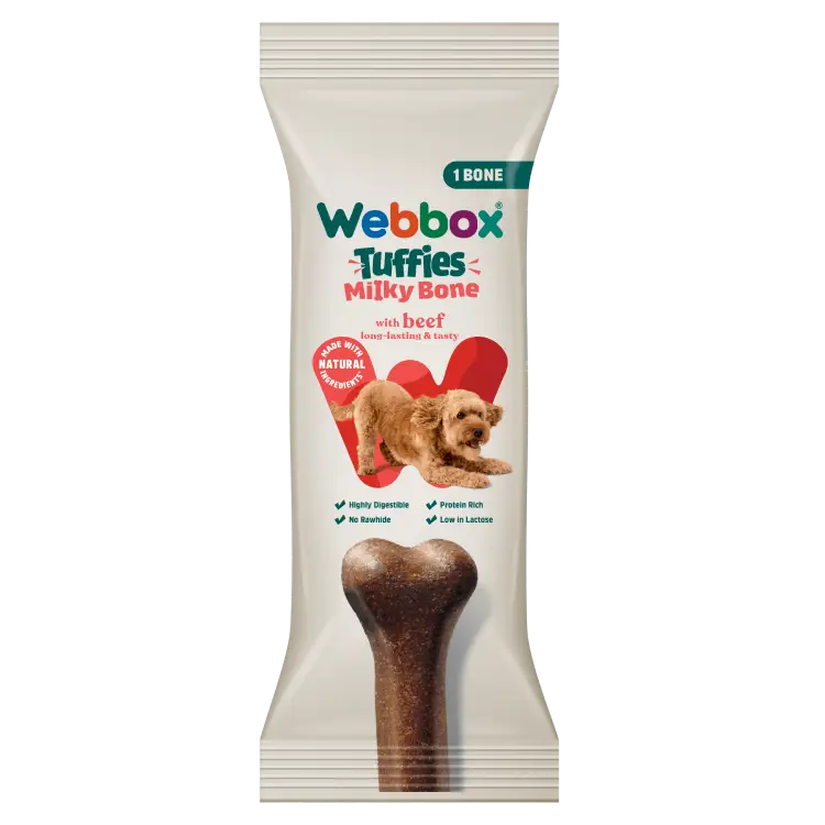 Webbox Tuffies Milky Bone with Beef Dog Treat 90g