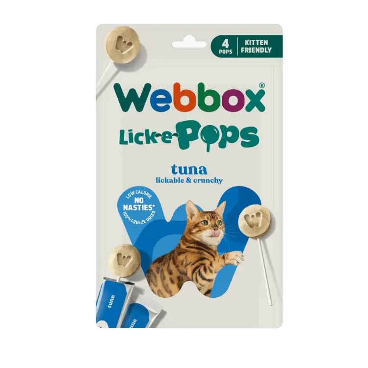 Webbox Lick-e-Pops friandises pour chat au thon 4 pcs