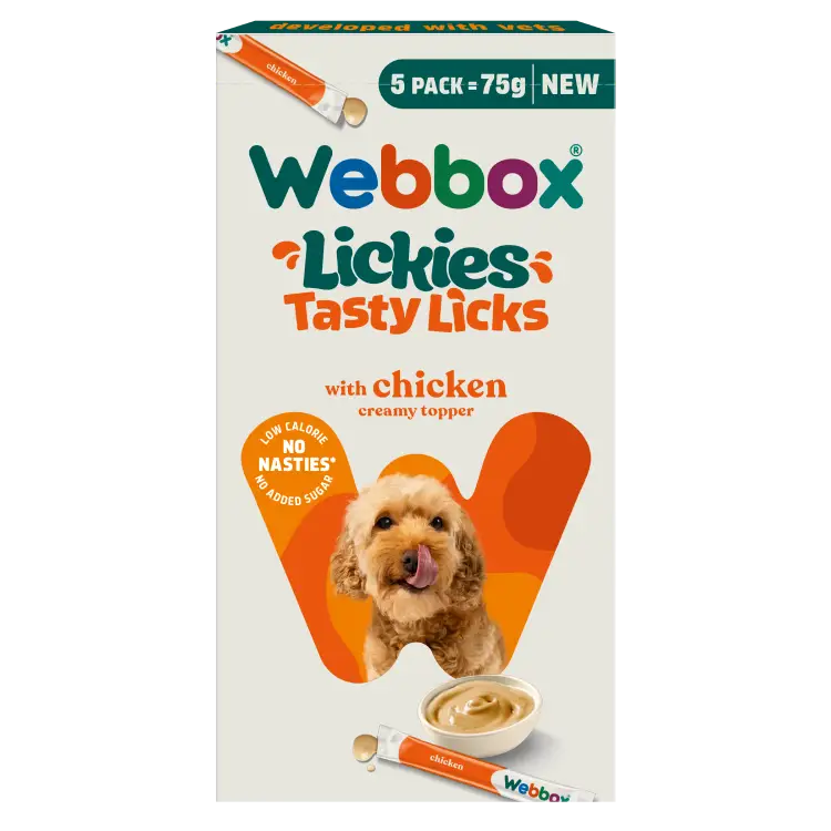 Webbox Lickies Tasty Licks Chicken Creamy Dog Treats (5x15g) 75g