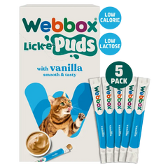 Webbox Lick-e-Puds avec friandises pour chats à la vanille (5x15g)