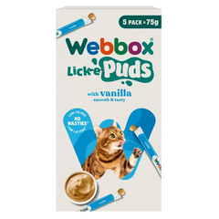 Webbox Lick-e-Puds avec friandises pour chats à la vanille (5x15g)