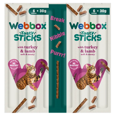 Webbox Tasty Sticks Friandises pour chats à la dinde et à l'agneau 30 G (6pcs)