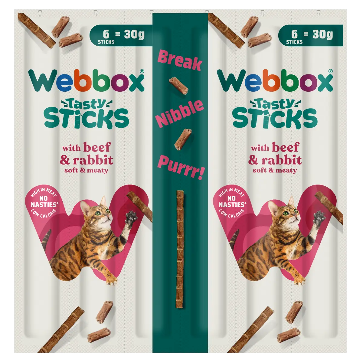 Webbox Tasty Sticks Beef & Rabbit Cat Treats 30g (6pcs)