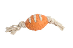 Jouet Pour Chien Ballon ovale en caoutchouc avec corde tressée