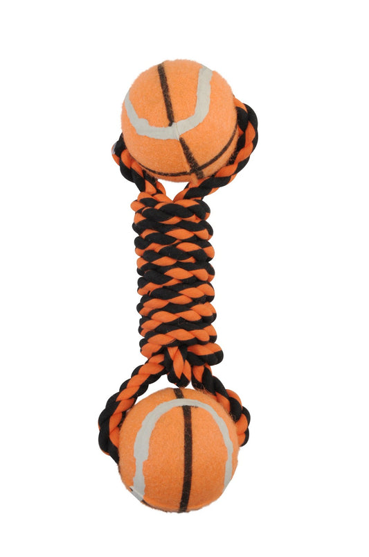 Jouet pour chien - balle double avec corde 16 cm