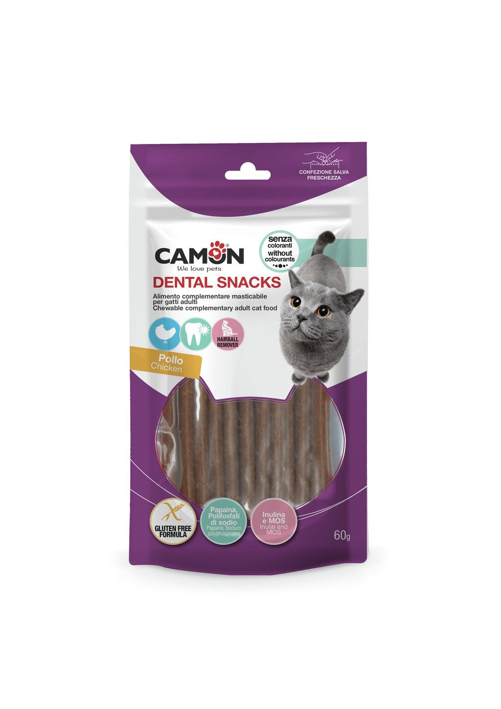 Bâtonnets de poulet pour chats 60g