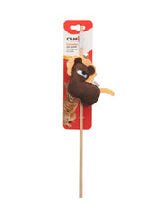 Jouet pour chats - polyester et canal en bois 4 sujets avec cloche